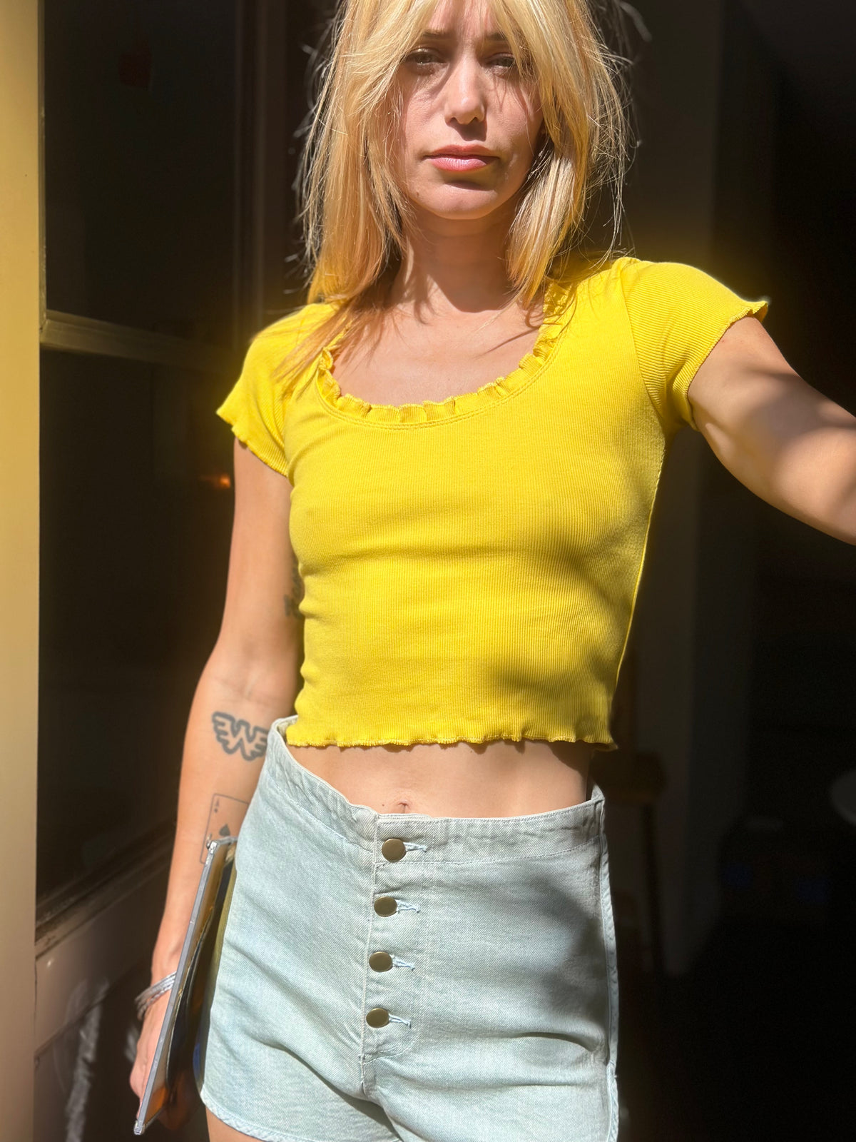 Denim dolphin short