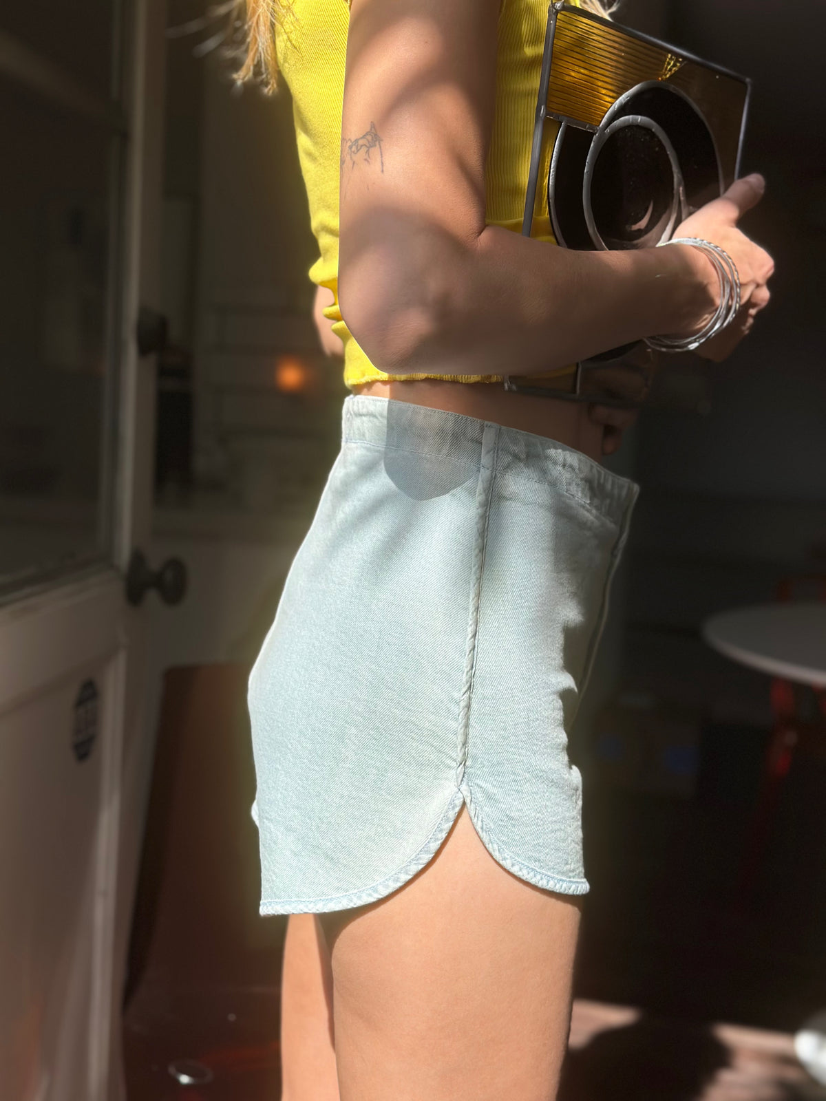 Denim dolphin short