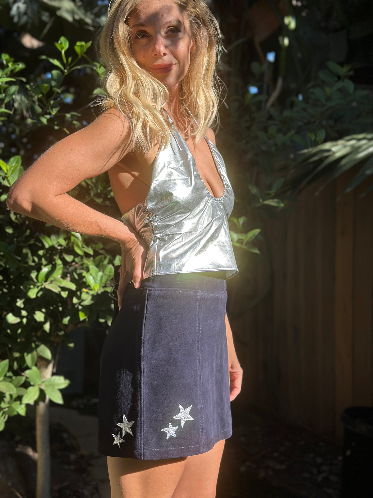Space Odyssey skirt in leather FINAL SALE