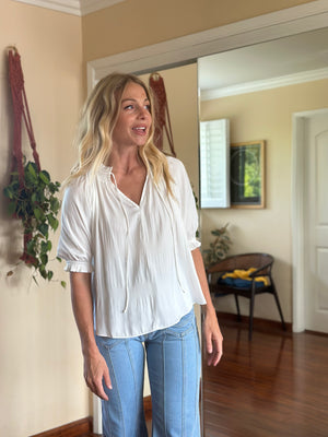 
                  
                    The Morrison top in white
                  
                