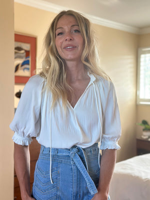 
                  
                    The Morrison top in white
                  
                