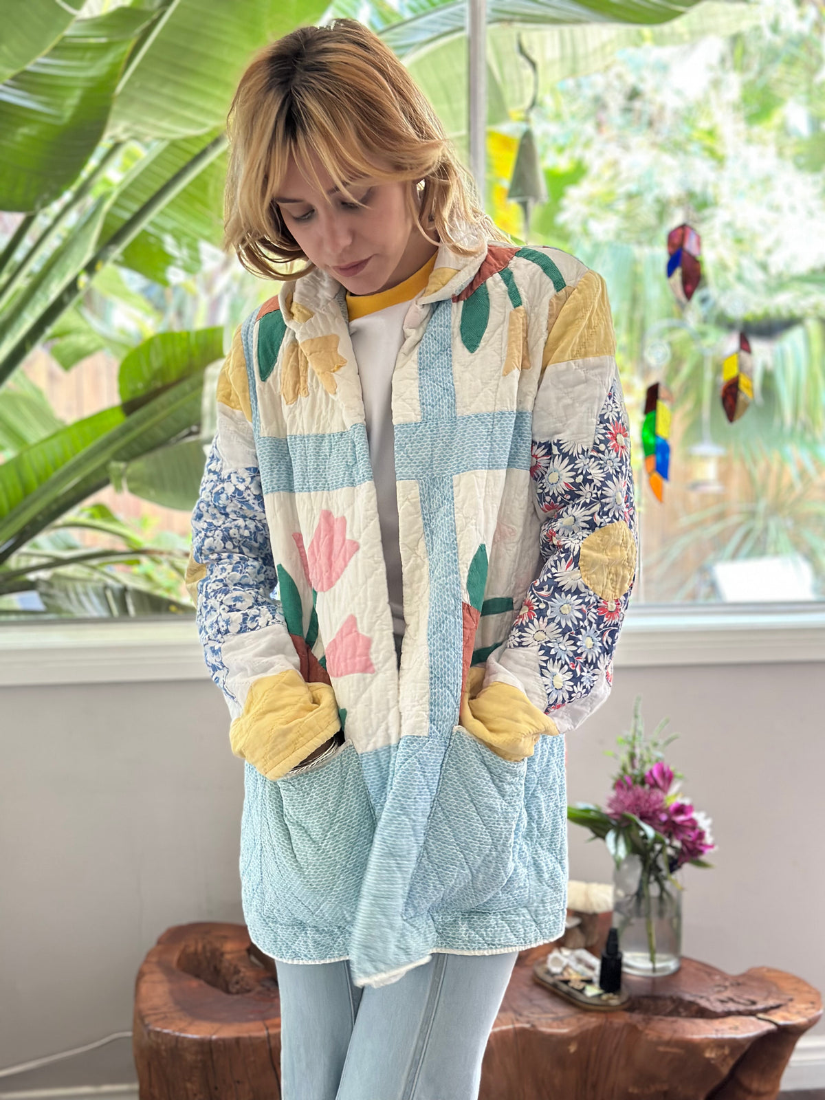Tiptoe through the Tulips Quilted Coat FINAL SALE