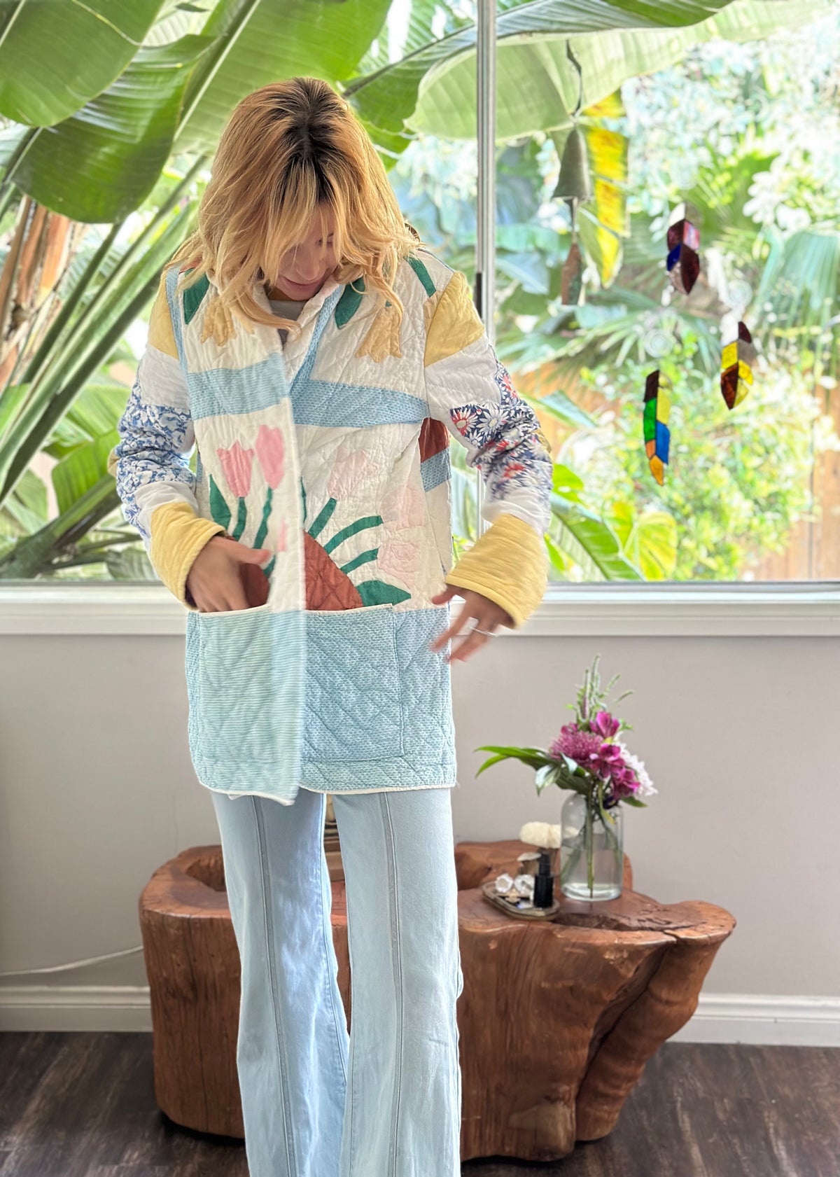 Tiptoe through the Tulips Quilted Coat FINAL SALE