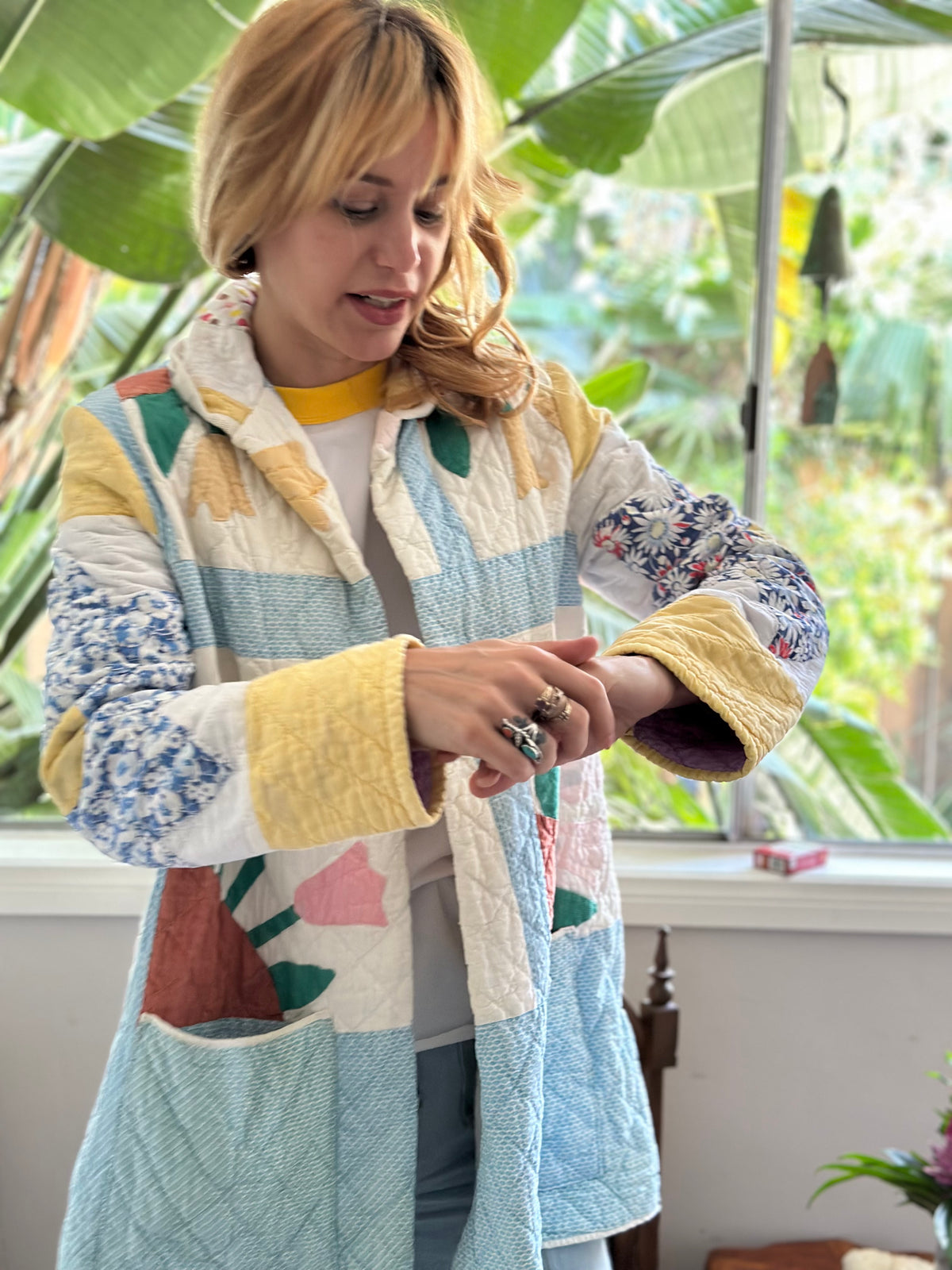 Tiptoe through the Tulips Quilted Coat FINAL SALE