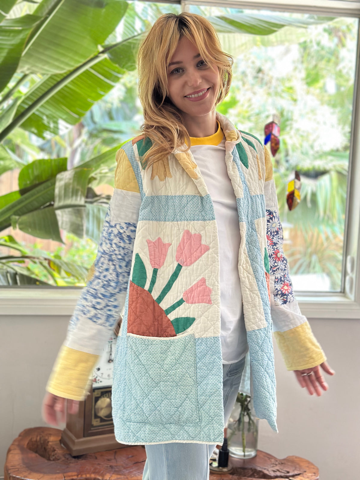 Tiptoe through the Tulips Quilted Coat FINAL SALE