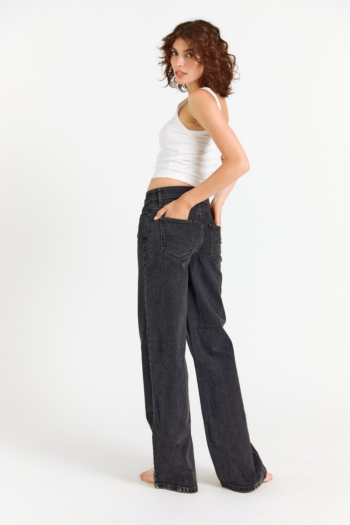 The Rebel Wide Leg - Carbon