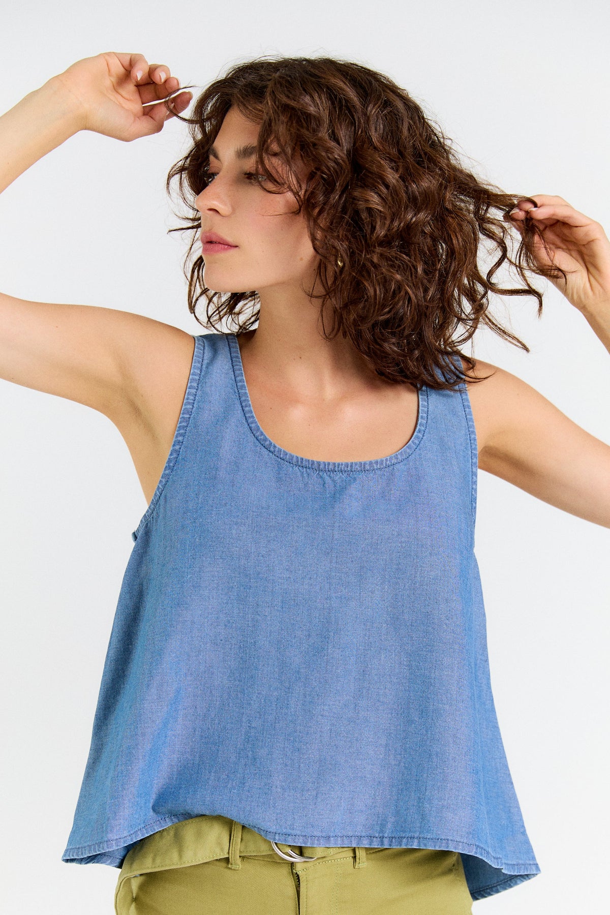 Wabi Sabi Crop Tank - Medium Wash