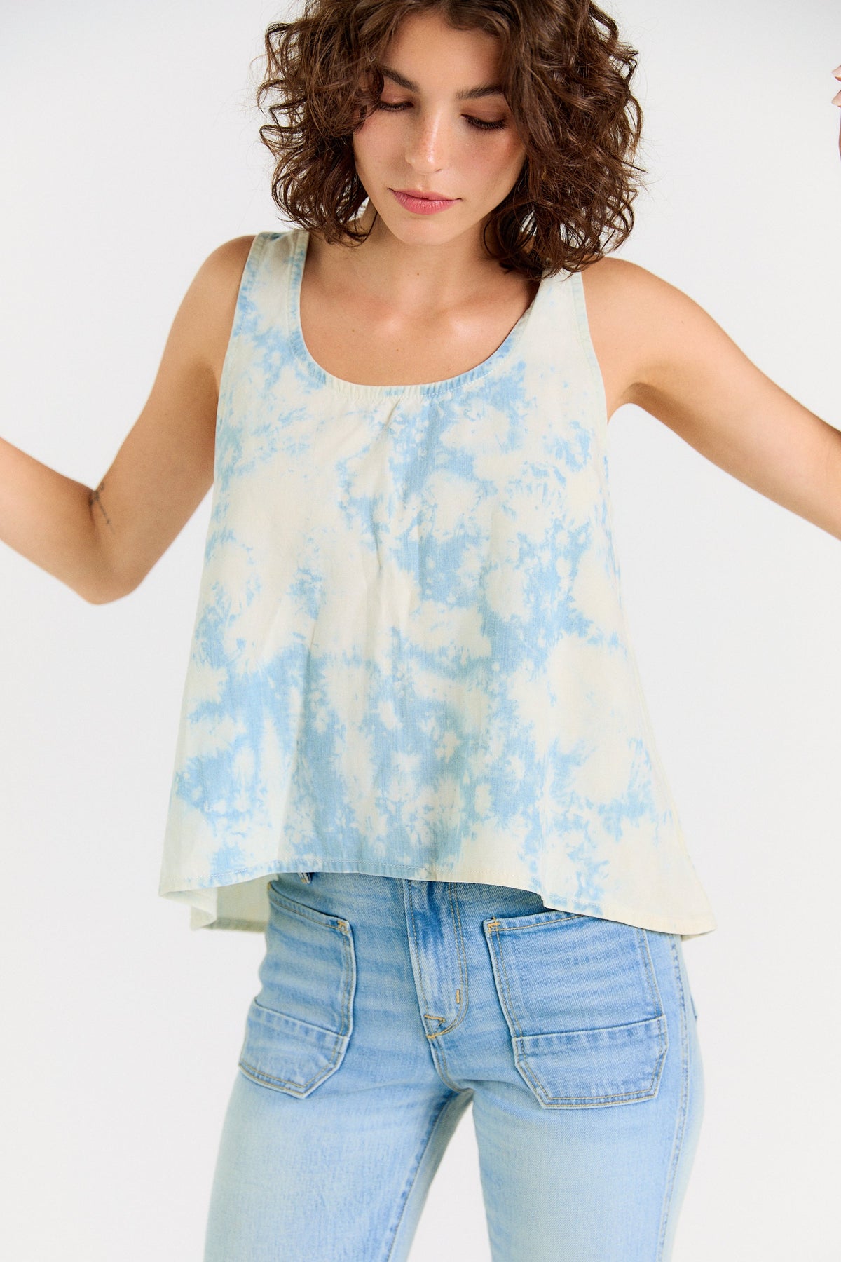 Wabi Sabi Crop Tank - Sky Wash