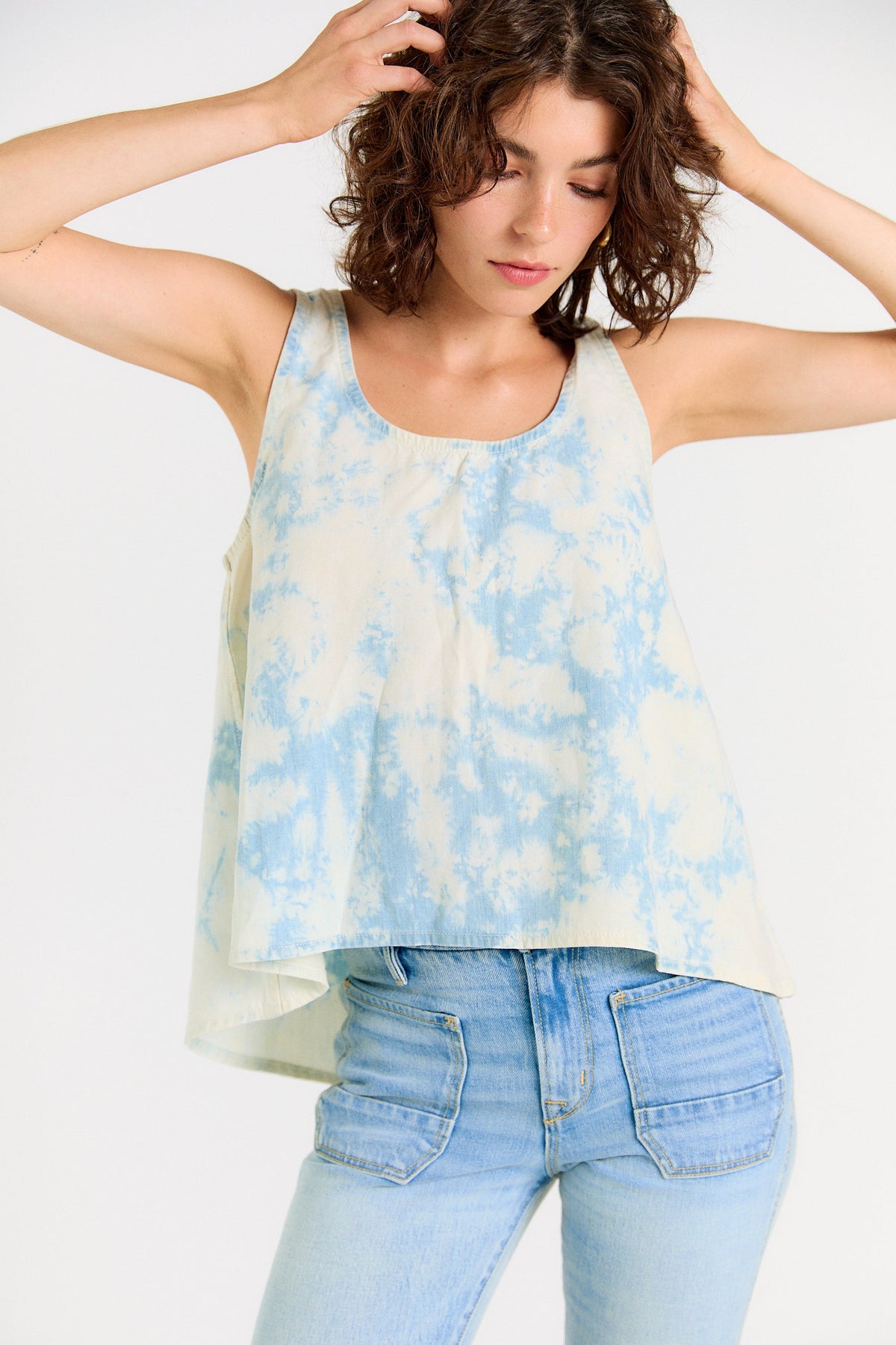 Wabi Sabi Crop Tank - Sky Wash