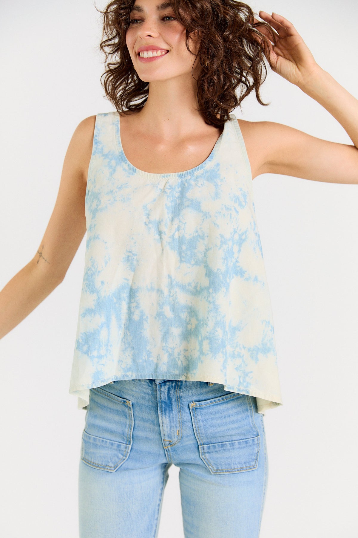 Wabi Sabi Crop Tank - Sky Wash