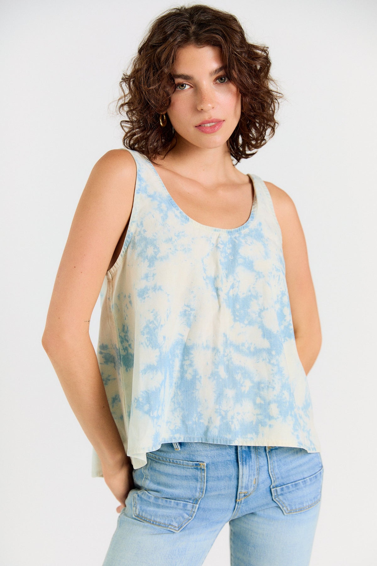 Wabi Sabi Crop Tank - Sky Wash