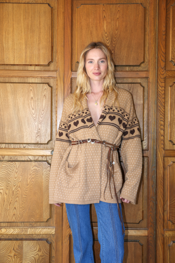 punky cardigan in camel