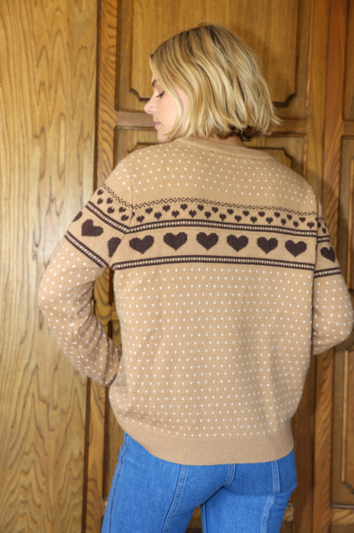 punky boyfriend sweater in camel