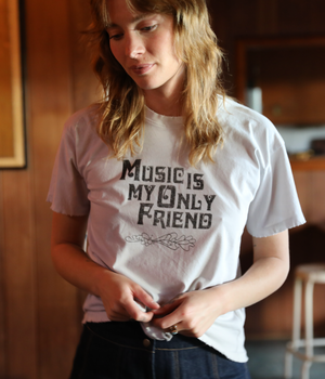 
                  
                    Music is My Only friend tee in pale blue
                  
                