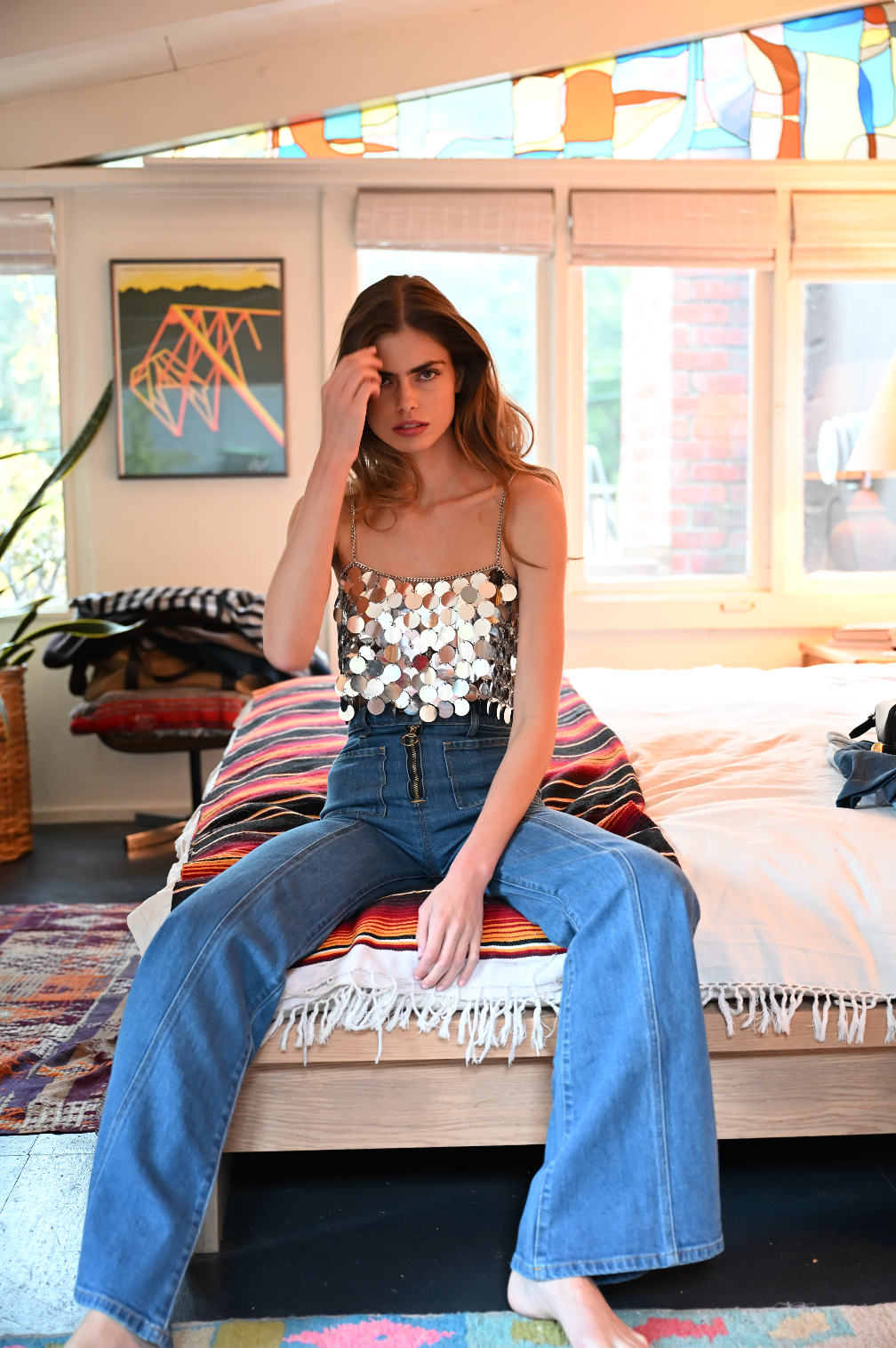 Voulez Vous top in silver