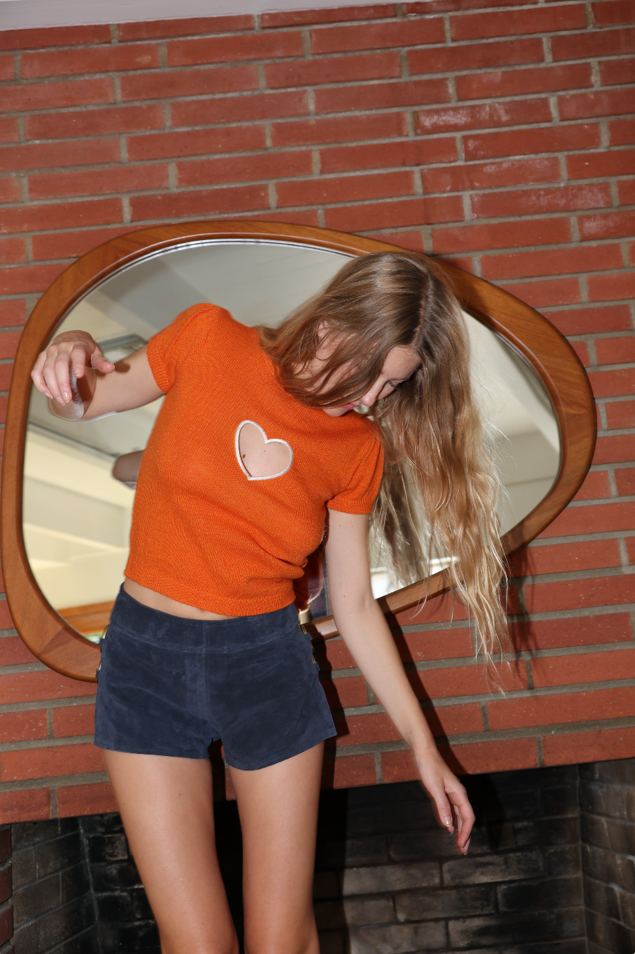 Sexy Sadie Suede Shorts in Navy