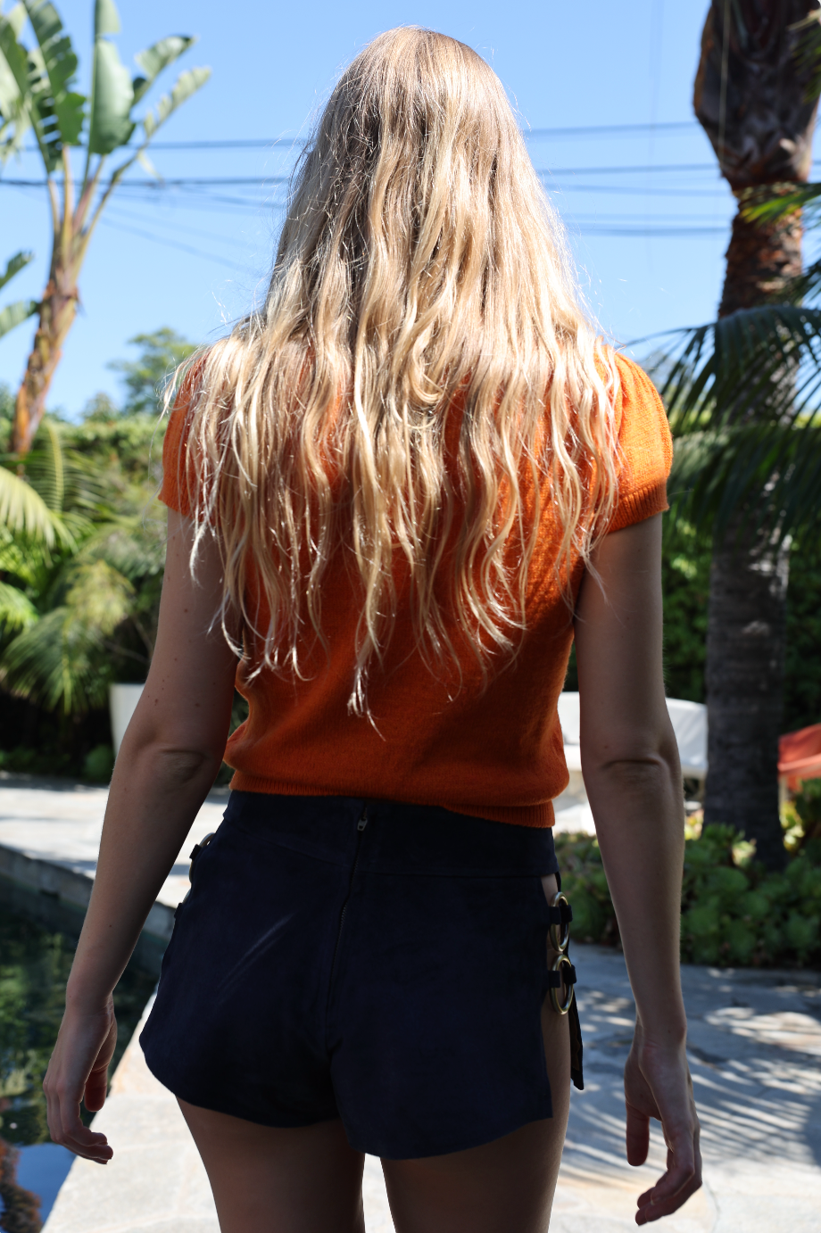 Sexy Sadie Suede Shorts in Navy