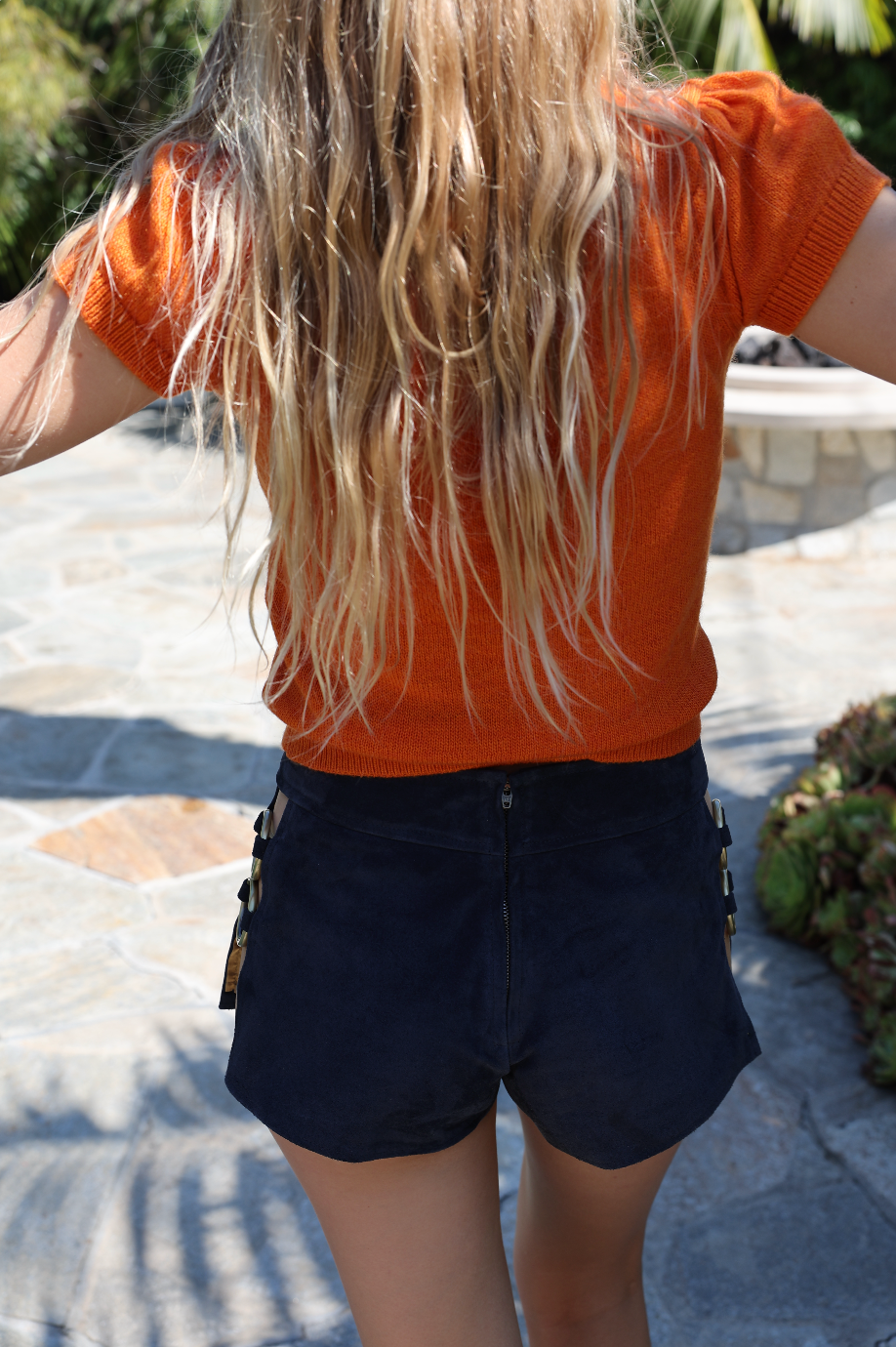 Sexy Sadie Suede Shorts in Navy