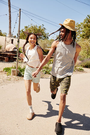 
                  
                    Colony Mule | Recycled Poly | Suede Vegan Leather | Rubber | Taupe | Tan
                  
                