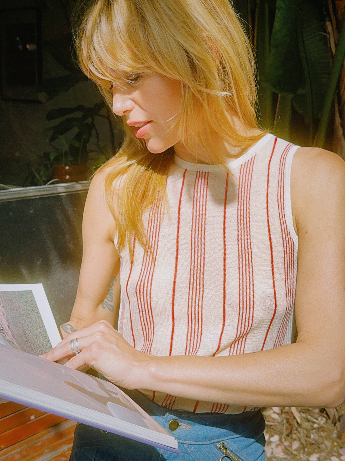 Françoise tank in red FINAL SALE