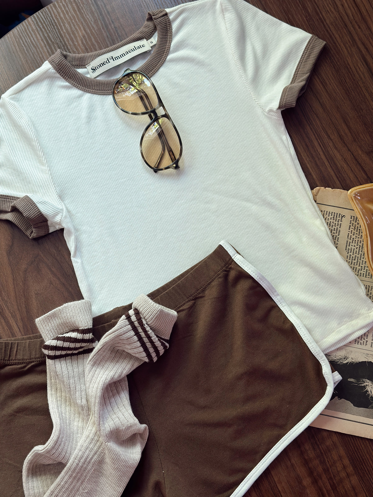 Locals Only ringer in vintage white