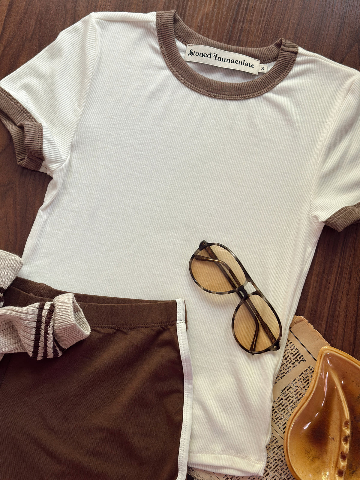 Locals Only ringer in vintage white