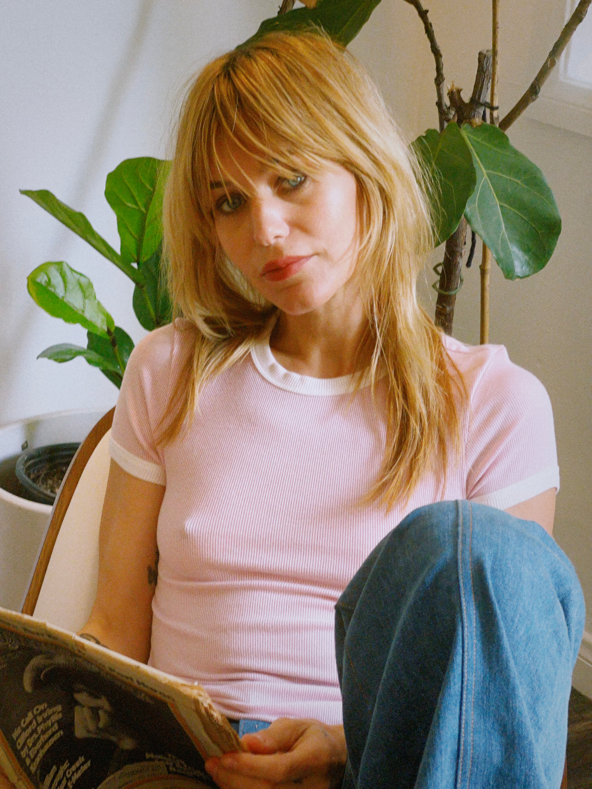 Locals Only ringer tee in pale pink | restocked