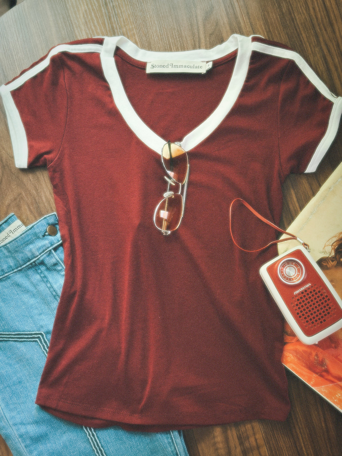 Malibu tee in crimson