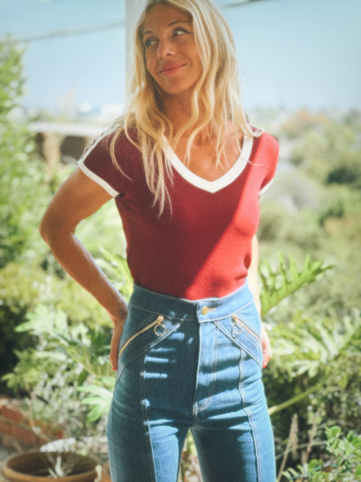 Malibu tee in crimson