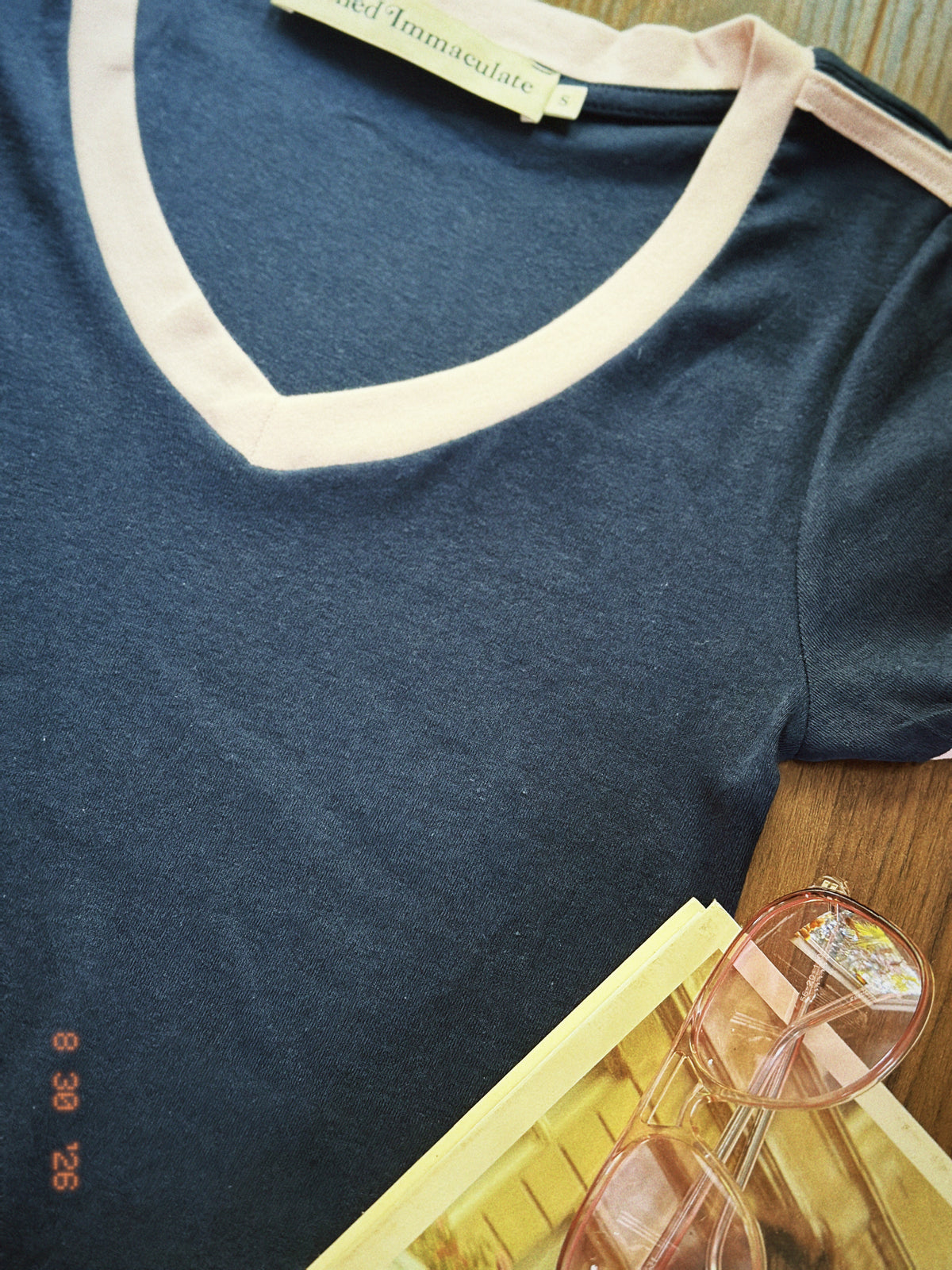 Malibu tee in navy/blush
