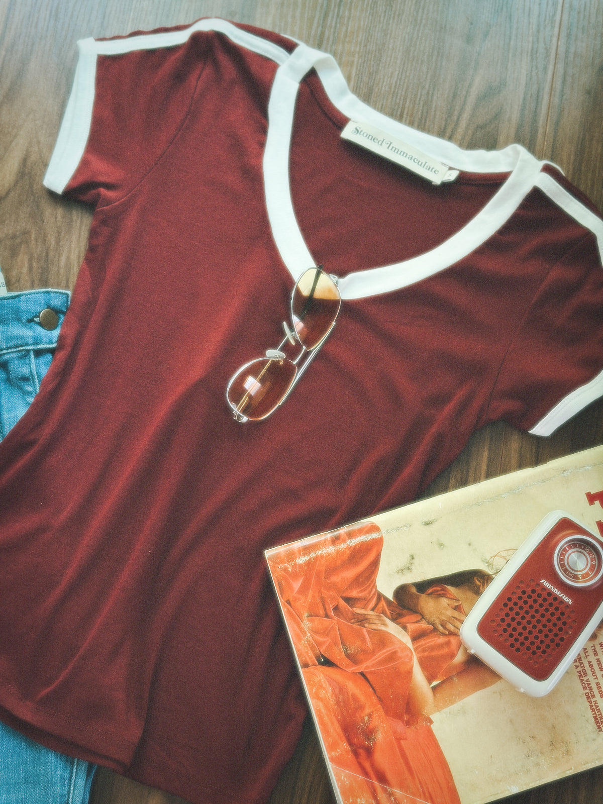 Malibu tee in crimson