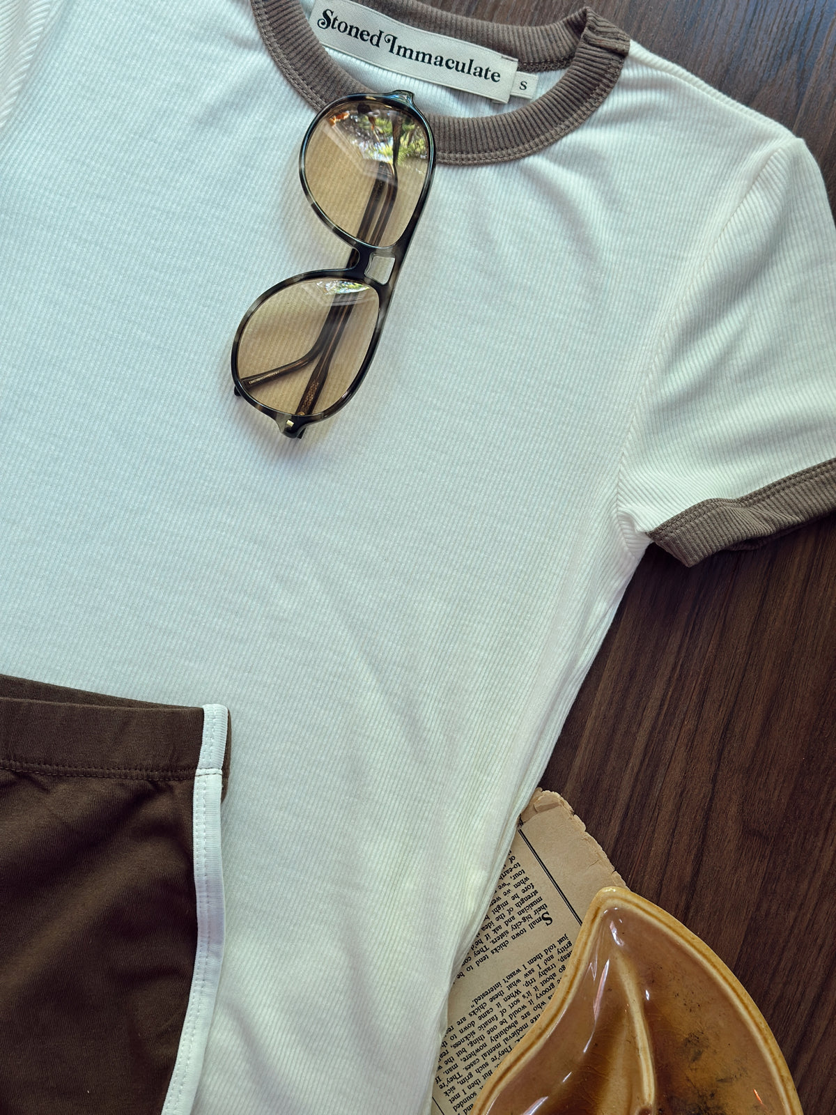 Locals Only ringer in vintage white