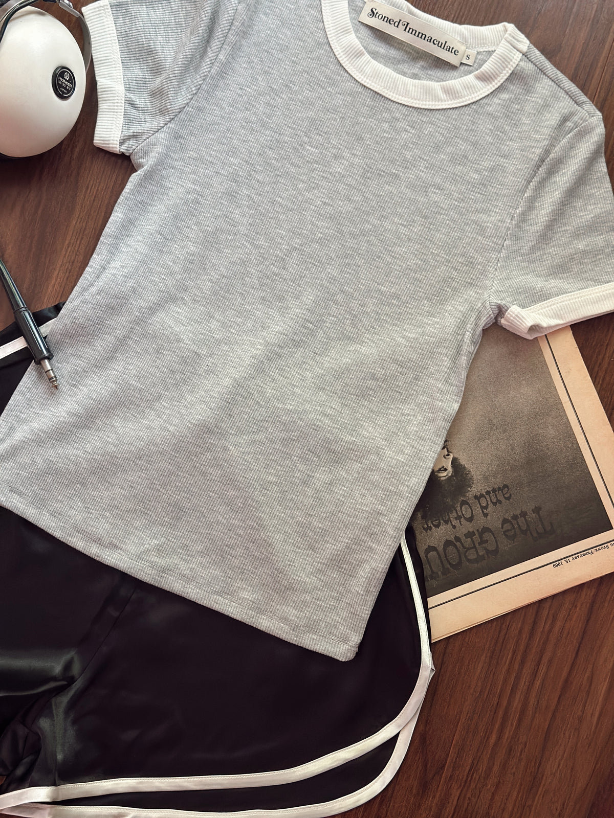 Locals Only ringer in gym class grey