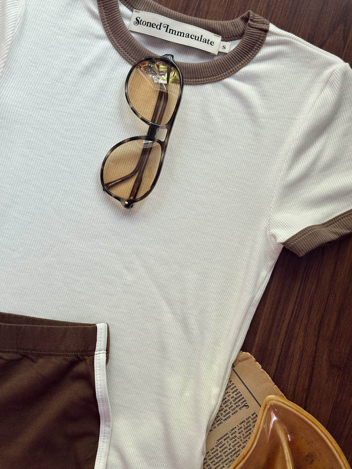 Locals Only ringer in vintage white