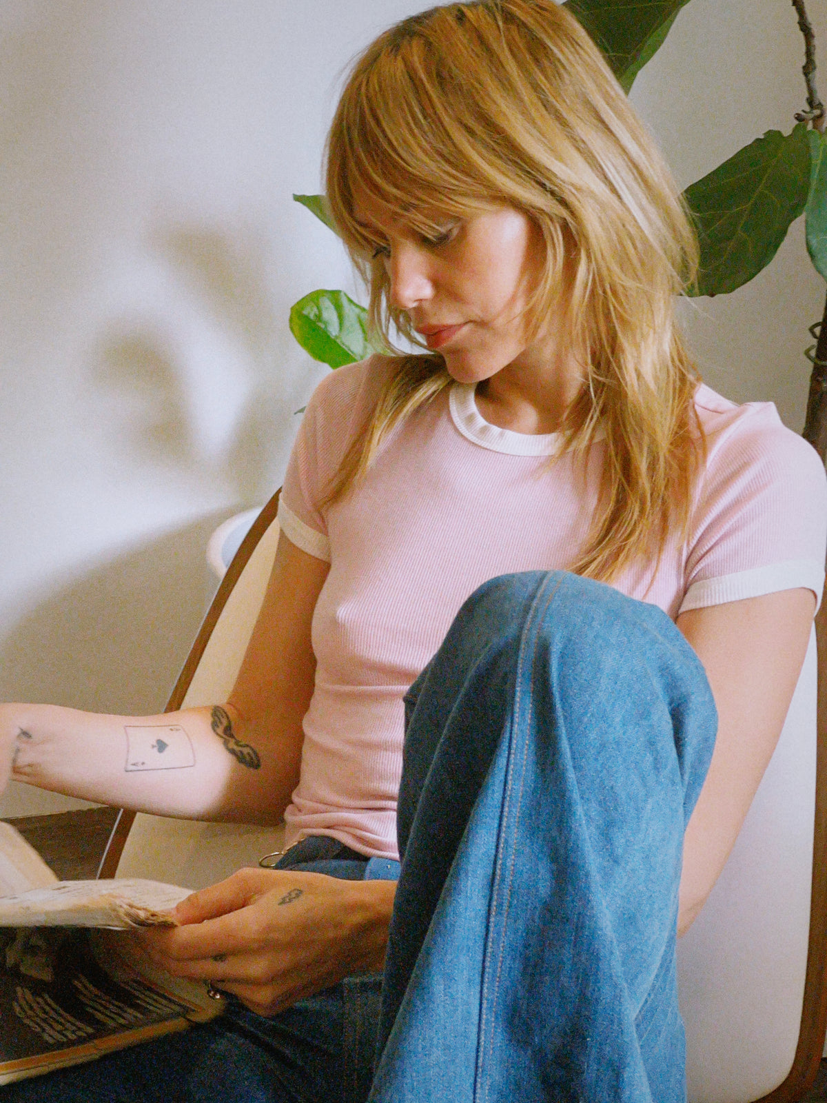 Locals Only ringer tee in pale pink | restocked