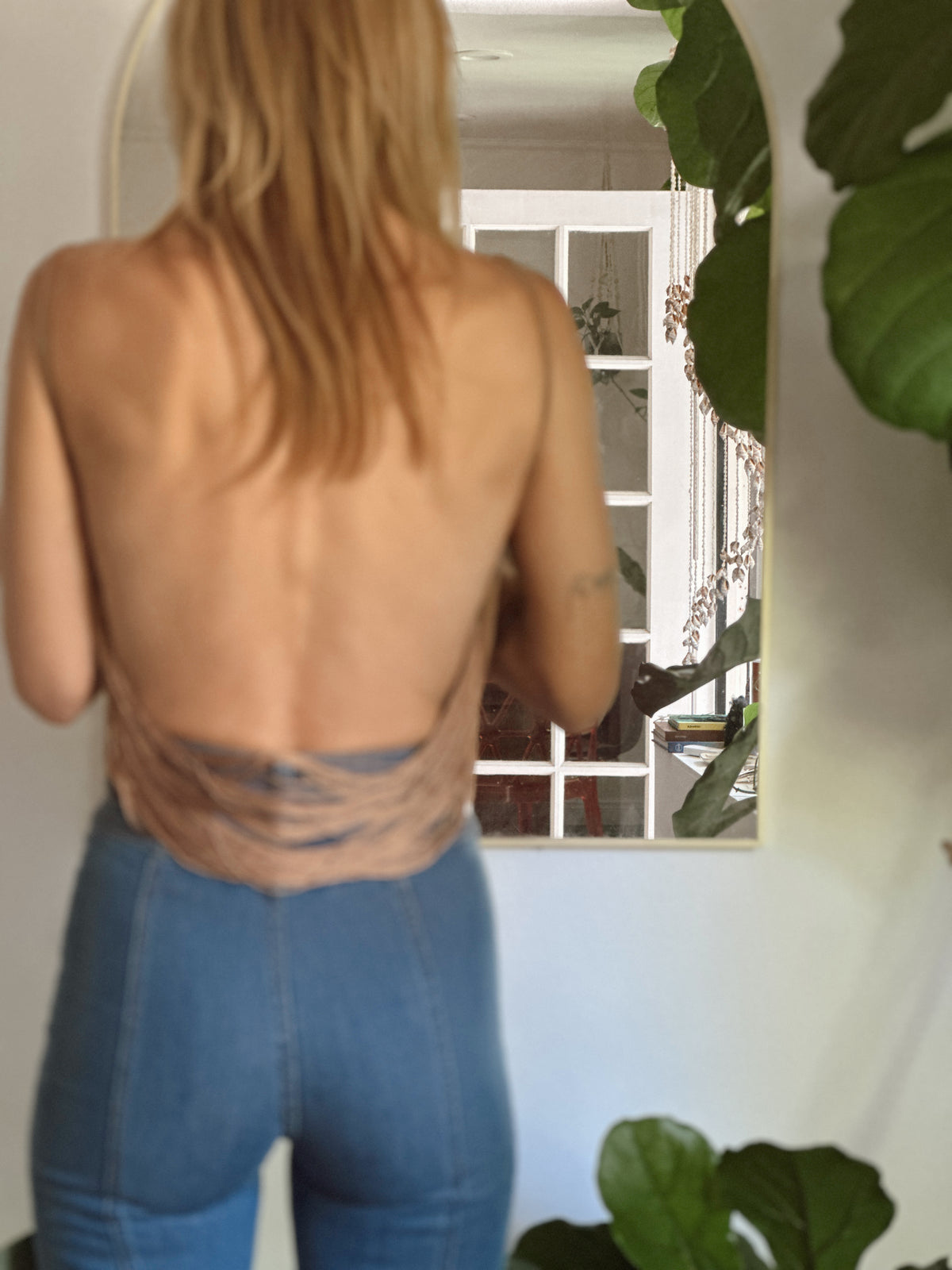 Crystal Visions top in fawn