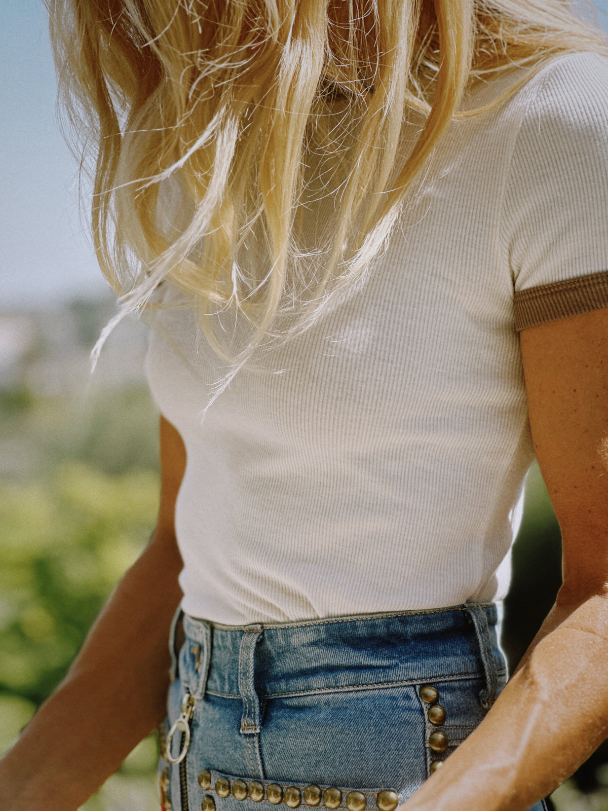 Locals Only ringer in vintage white