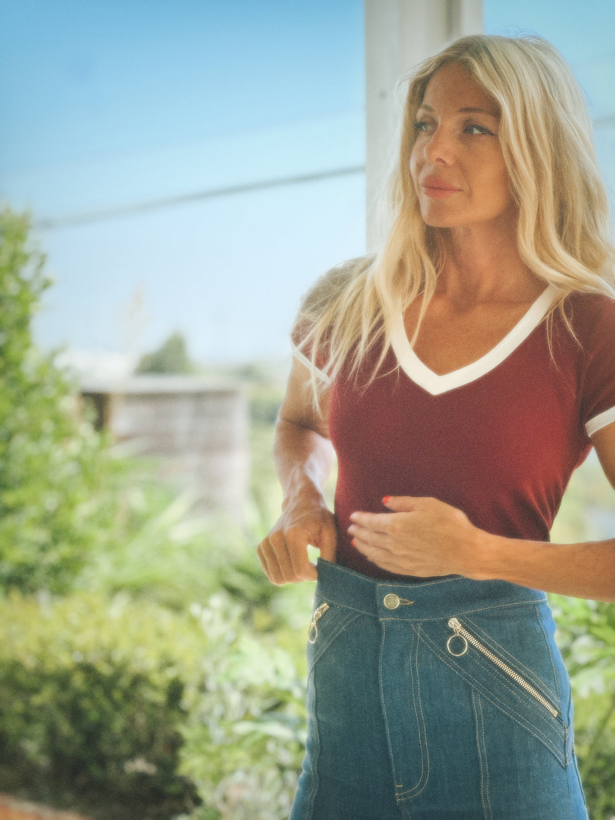 Malibu tee in crimson