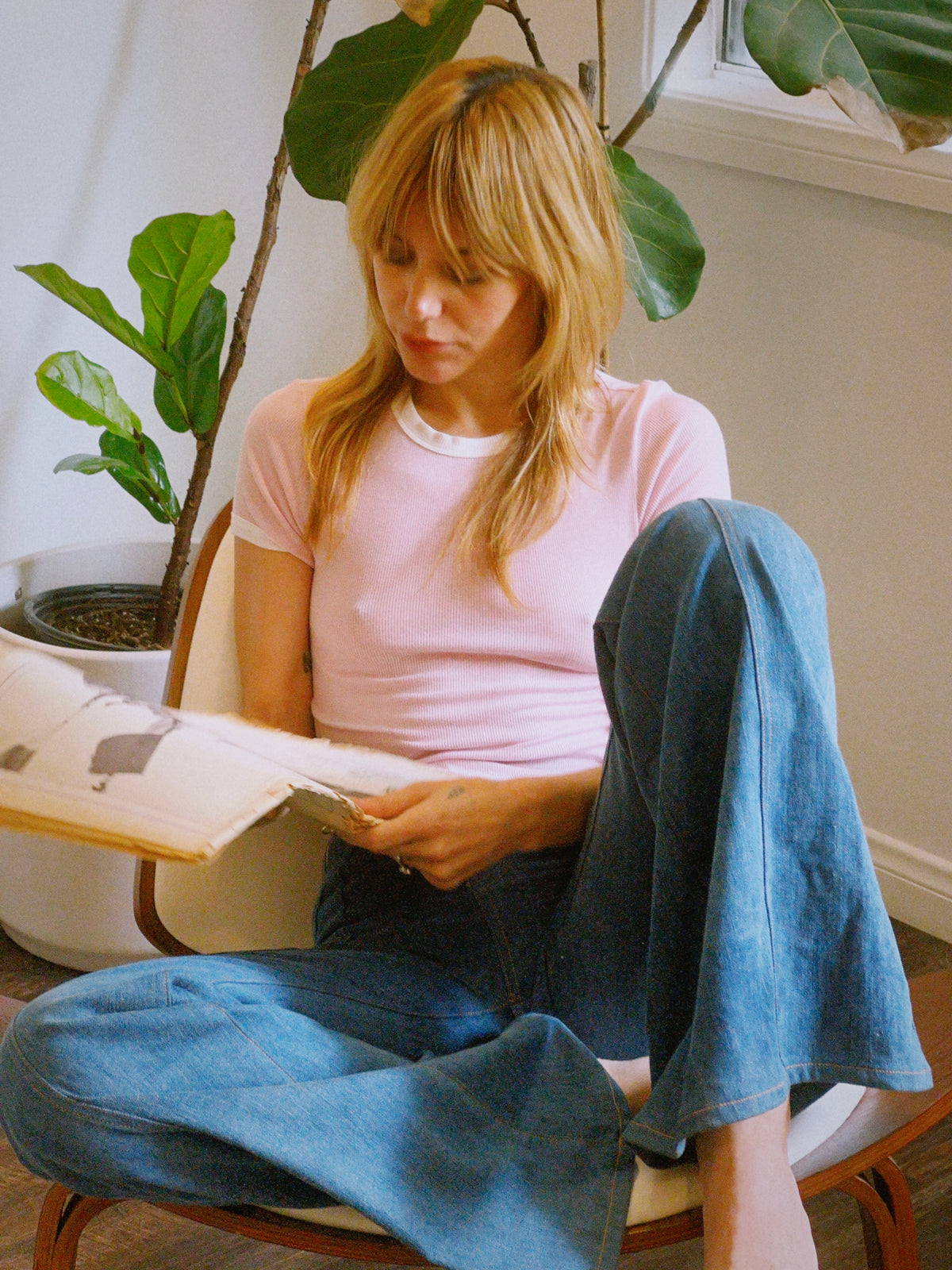 Locals Only ringer tee in pale pink | restocked