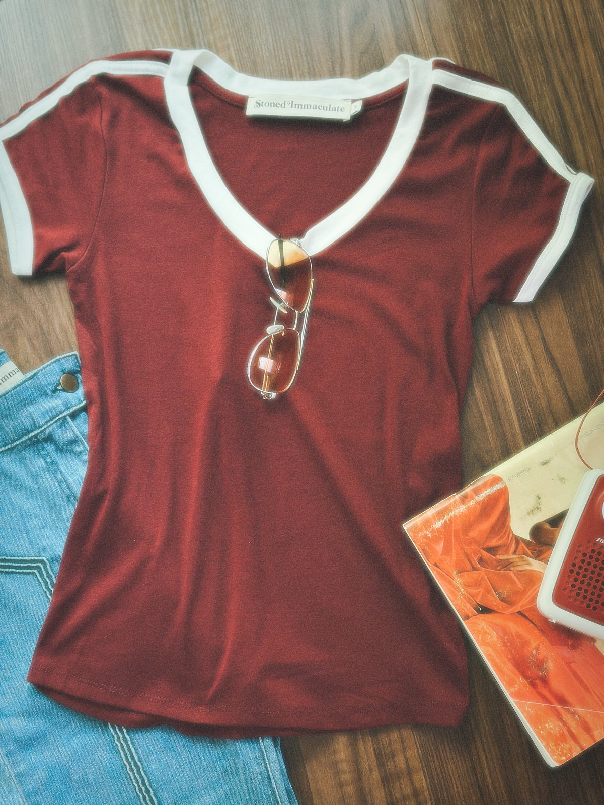 Malibu tee in crimson