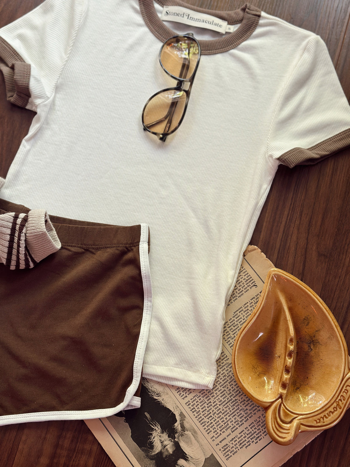 Locals Only ringer in vintage white