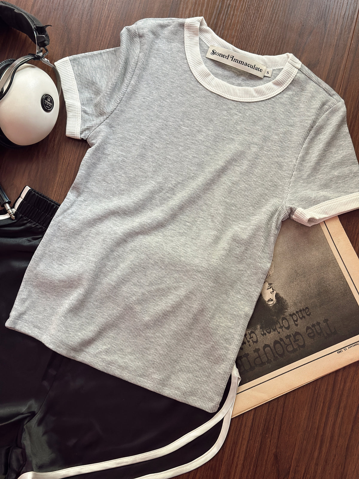 Locals Only ringer in gym class grey