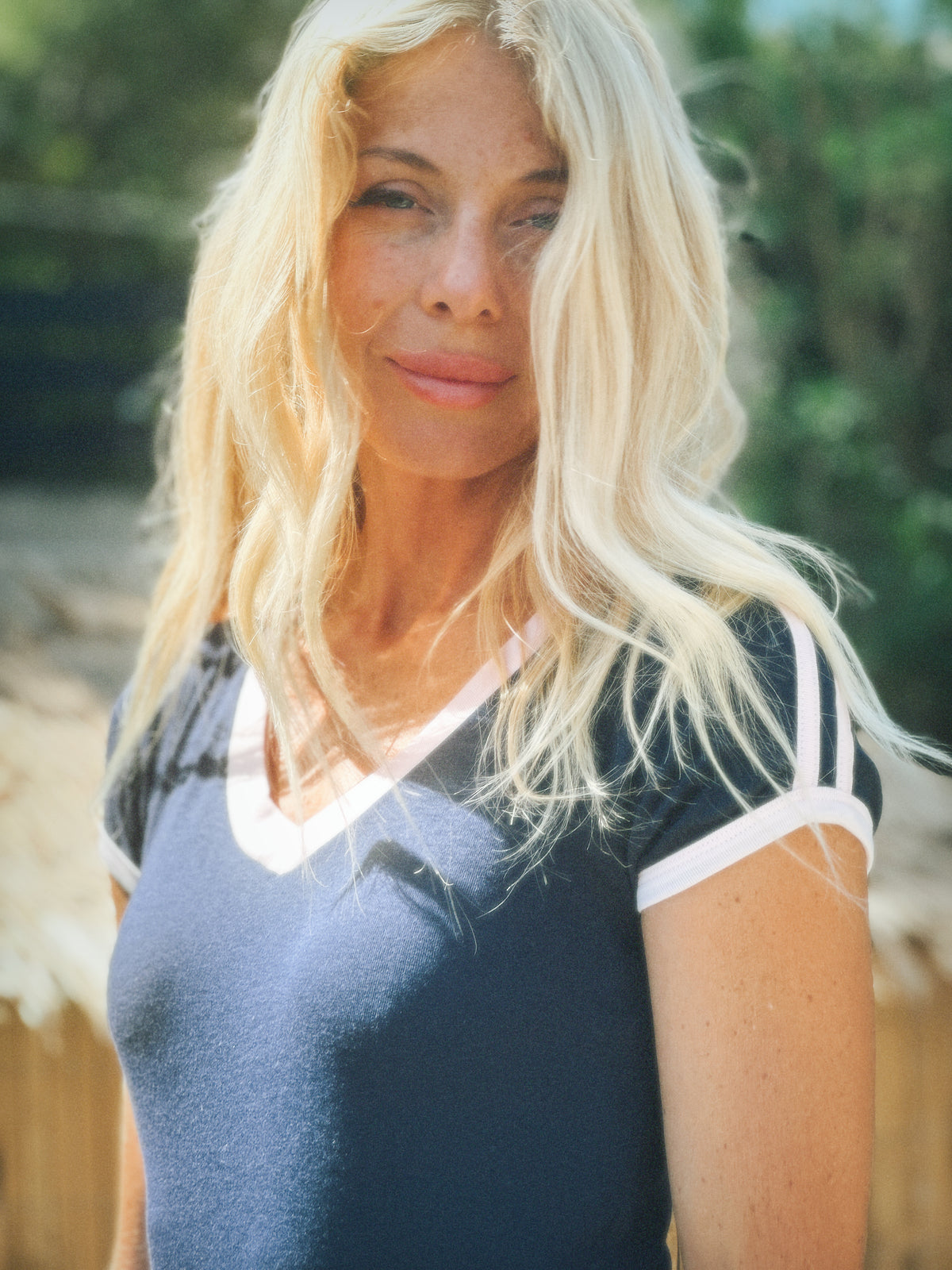 Malibu tee in navy/blush