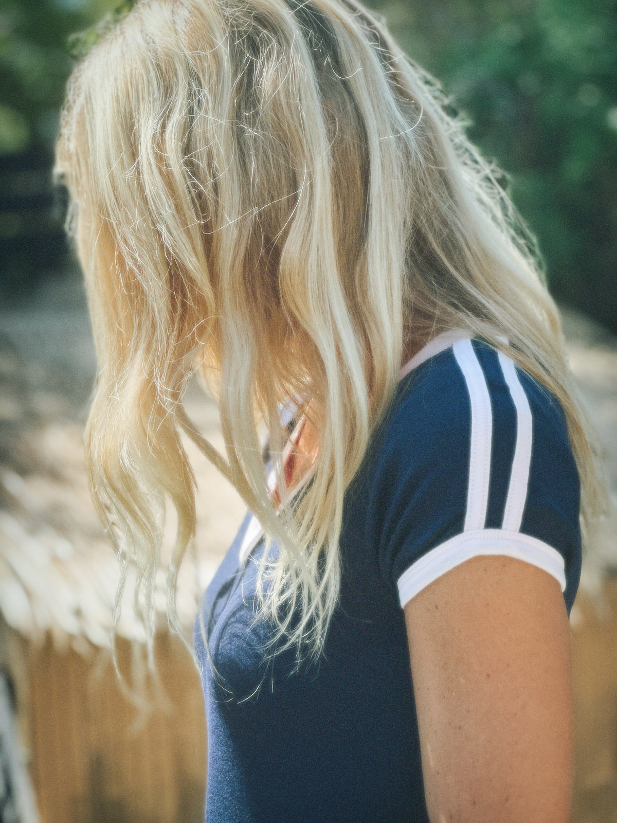 Malibu tee in navy/blush