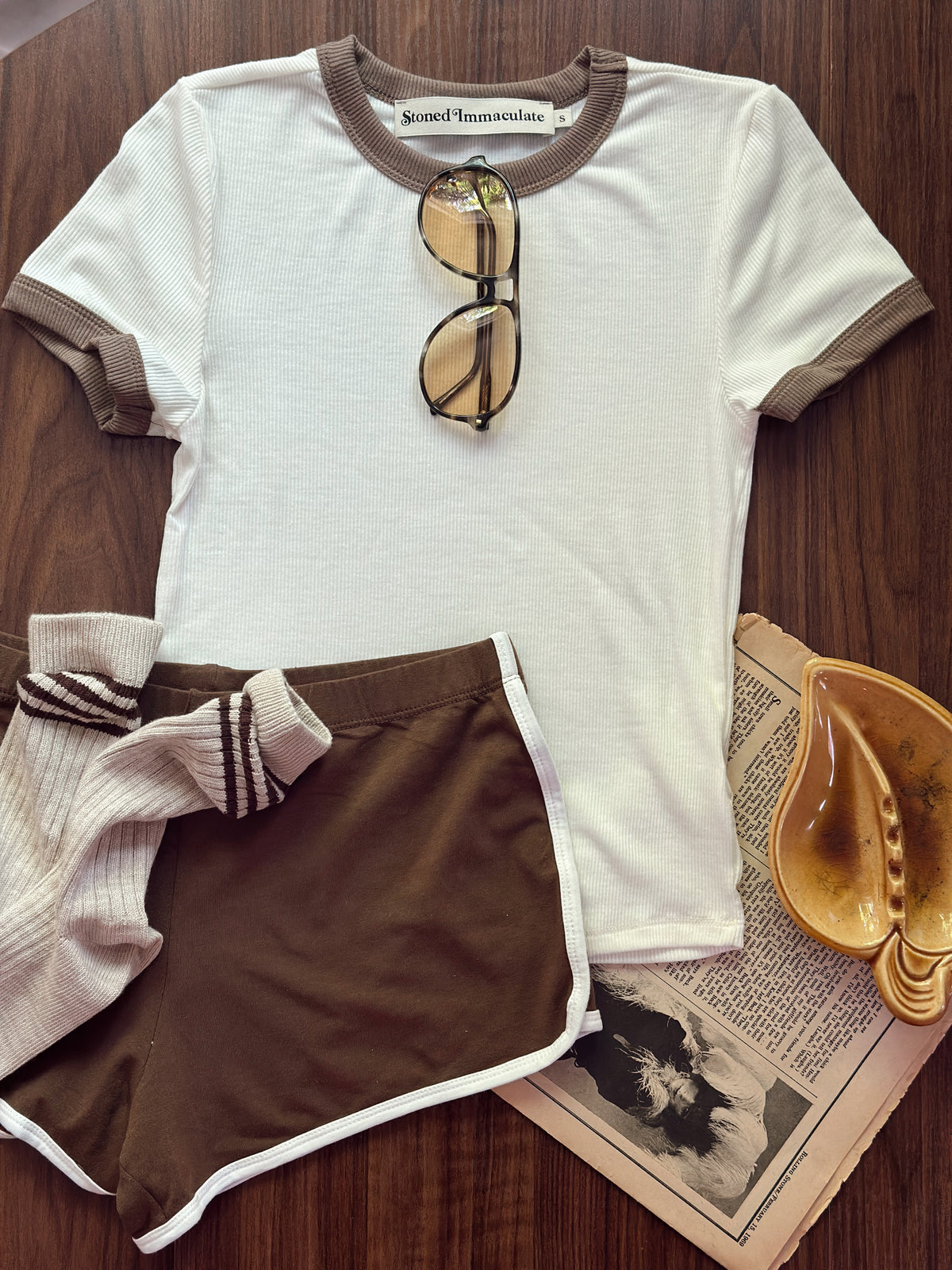 Locals Only ringer in vintage white