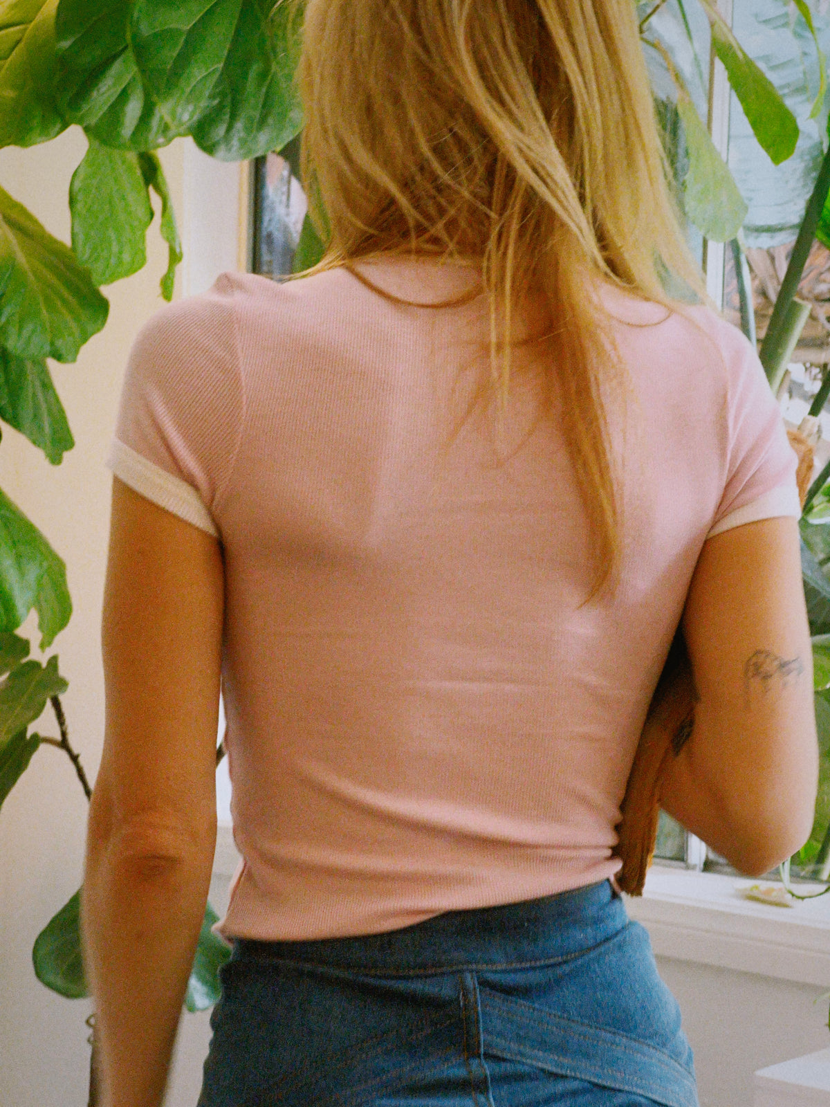 Locals Only ringer tee in pale pink | restocked