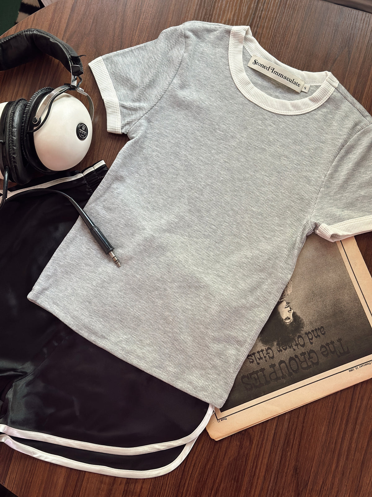 Locals Only ringer in gym class grey