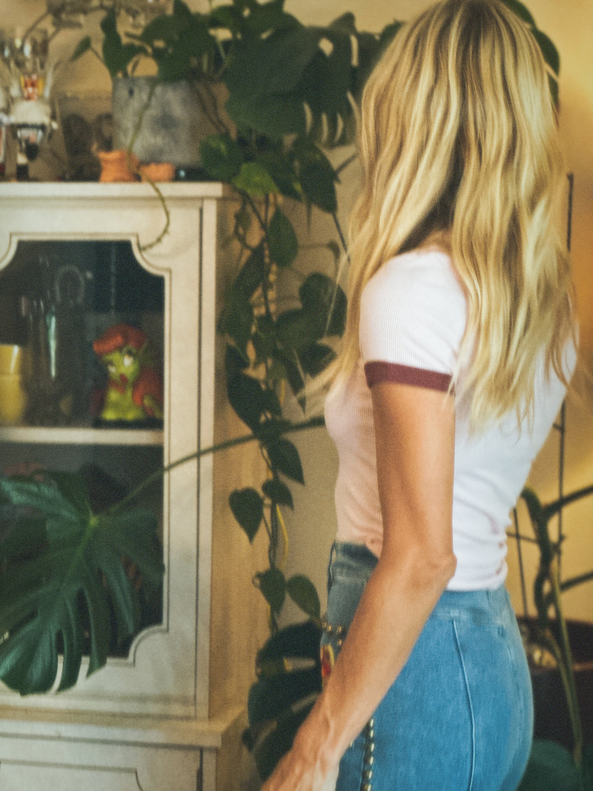 Locals Only ringer in blush/crimson