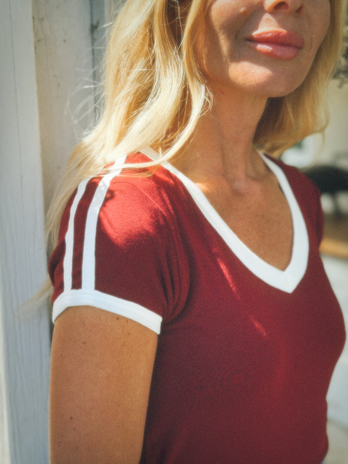 Malibu tee in crimson