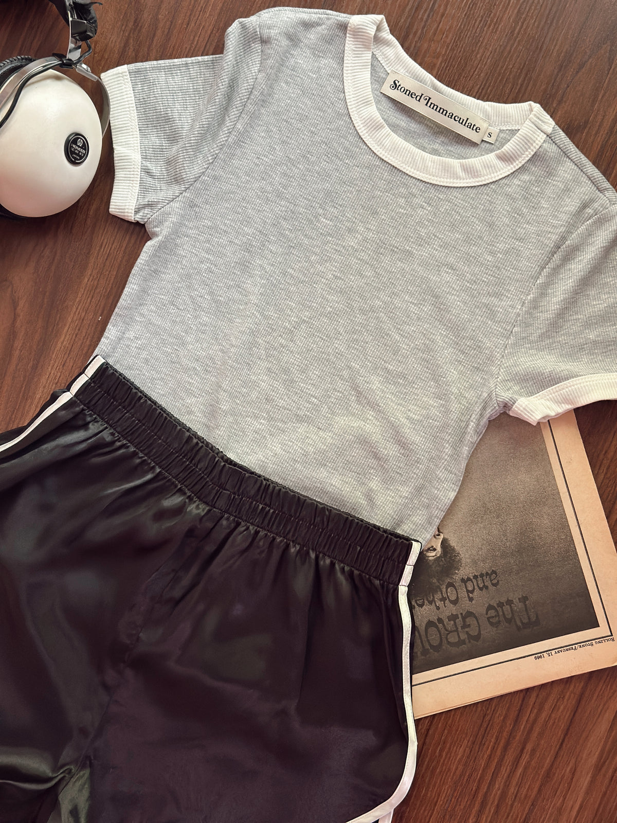 Locals Only ringer in gym class grey